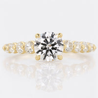 Round Brilliant Cut Lab-Grown Diamond Floating Bubble Prongs Pavé Ring 1 - 3 CT