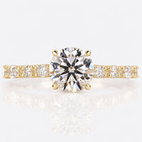 Round Brilliant Cut Lab-Grown Diamond Hidden Halo Marquise Pavé Ring 0.8 - 3 CT