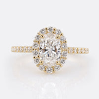 Oval Cut Lab-Grown Diamond Halo Pavé Ring 0.8 - 2 CT