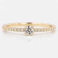 Round Brilliant Cut Lab-Grown Diamond Minimalist Pavé Ring 0.1 - 1 CT