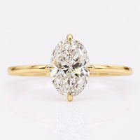 Oval Cut Lab-Grown Diamond Compass Prong Solitaire Ring 1 – 2 CT