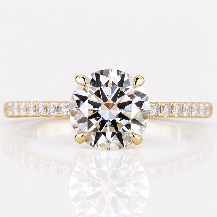 Round Brilliant Cut Lab-Grown Diamond Pavé Ring 0.5 - 3 CT