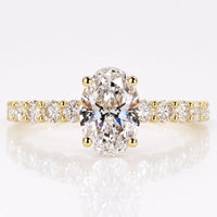 Oval Lab-Grown Diamond Hidden Halo Pavé Ring 1 - 3 CT