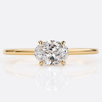 Petite Oval Cut Lab-Grown Diamond East-West Solitaire Ring 0.5 – 2 CT