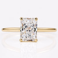 Radiant Cut Lab-Grown Diamond Curved Setting Solitaire Ring 0.5 – 3 CT