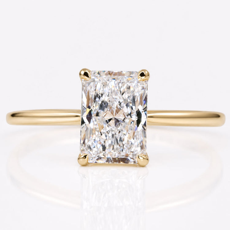 Radiant Cut Lab-Grown Diamond Curved Setting Solitaire Ring 0.5 – 3 CT
