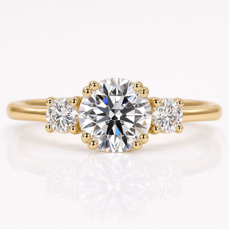 Round Lab-Grown Diamond Three Stone Ring 0.8 - 2 CT