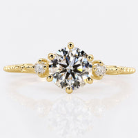 Round Brilliant Cut Lab-Grown Diamond Milgrain Setting Ring 0.5 - 2 CT