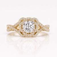 Jubilee Cut Lab-Grown Diamond Antique Flower Style Ring 1 CT