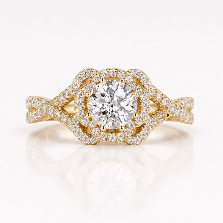 Jubilee Cut Lab-Grown Diamond Antique Flower Style Ring 1 CT