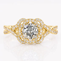 Jubilee Cut Lab-Grown Diamond Antique Flower Style Ring 1 CT