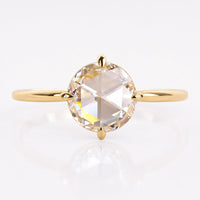 Round Rose Cut Lab-Grown Diamond Solitaire Ring 1.2 CT