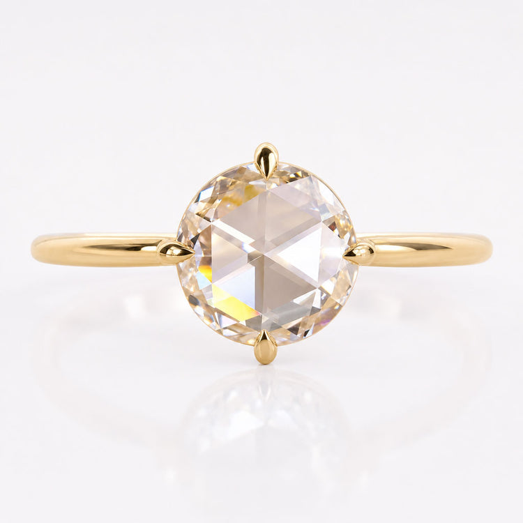 Round Rose Cut Lab-Grown Diamond Solitaire Ring 1.2 CT
