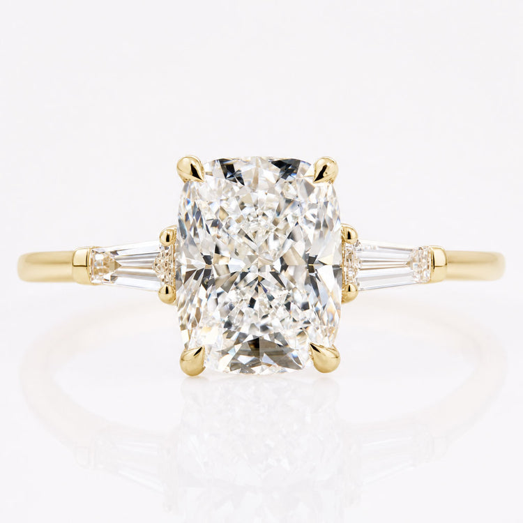 Cushion Cut Lab-Grown Diamond Three Stones 1 - 2 CT Ring