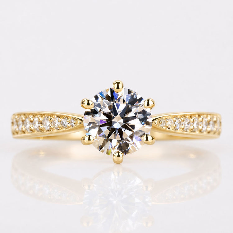 Round Brilliant Cut Lab-Grown Diamond Tapered Pavé Band Ring 0.5 - 2 CT