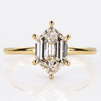 Hexagon Step Cut Lab-Grown Diamond Solitaire 2 CT Ring