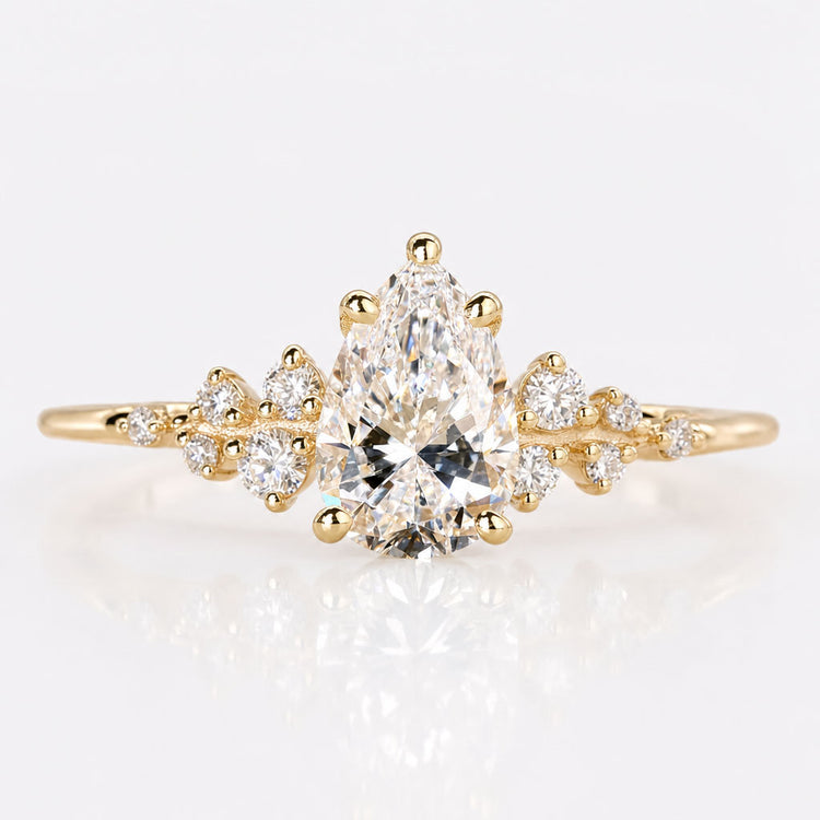 Pear Cut Lab-Grown Diamond Snowdrift Style Ring 0.8 - 2 CT