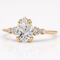 Pear Cut Lab-Grown Diamond Five Stone Ring 1 - 2 CT