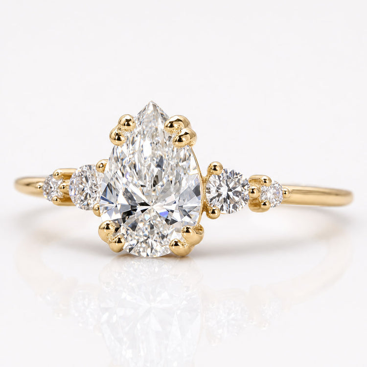 Pear Cut Lab-Grown Diamond Five Stone Ring 1 - 2 CT
