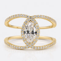 Marquise Cut Lab-Grown Diamond Split Shank Pavé Ring 0.7 CT