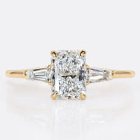 Radiant Cut Lab-Grown Diamond Three Stone Ring 1 - 2 CT