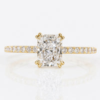 Radiant Cut Lab-Grown Diamond Hidden Halo Pavé Ring 1 - 2 CT