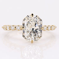 Radiant Cut Lab-Grown Diamond Pavé Hidden Halo Ring 2.7 CT