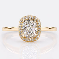 Elongated Cushion Cut Lab-Grown Diamond Halo Ring 1 - 2 CT