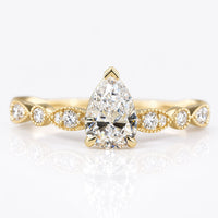 Pear Shaped Lab-Grown Diamond Vintage Style Pavé Ring 0.7 - 2 CT