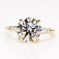 Round Cut Lab-Grown Diamond Three Stone 2 -4 CT Ring
