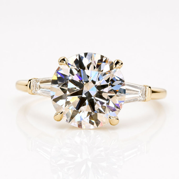 Round Cut Lab-Grown Diamond Three Stone 2 -4 CT Ring