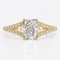 Radiant Cut Lab-Grown Diamond Split Shank Pavé Ring 1 - 2 CT