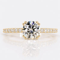 Round Cut Lab-Grown Diamond Pavé Ring 0.8 - 2 CT