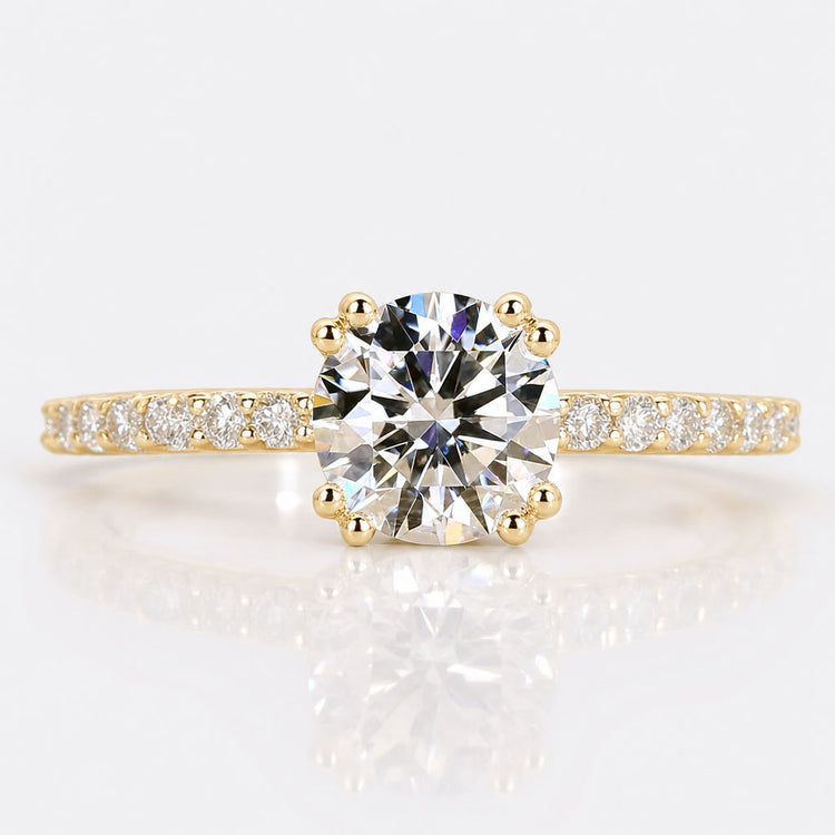 Round Cut Lab-Grown Diamond Pavé Ring 0.8 - 2 CT