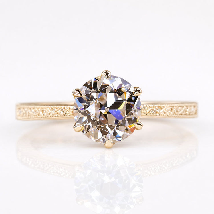 Old European Cut Lab-Grown Diamond Art Deco Vintage 1 - 3 CT Ring