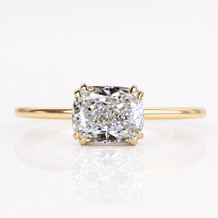 Cushion Cut Lab-Grown Diamond East-West Solitaire Ring 1 – 2 CT
