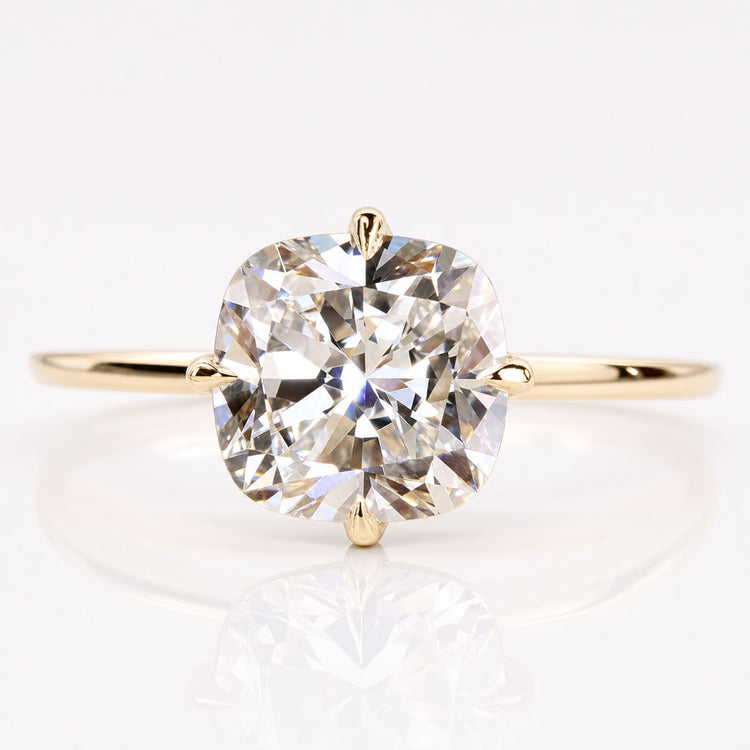 Cushion Cut Lab-Grown Diamond Compass Prong Solitaire Ring 1 – 3 CT