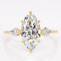 Marquise Cut with Side Kite Cut Lab-Grown Diamond Ring 1 - 3 CT