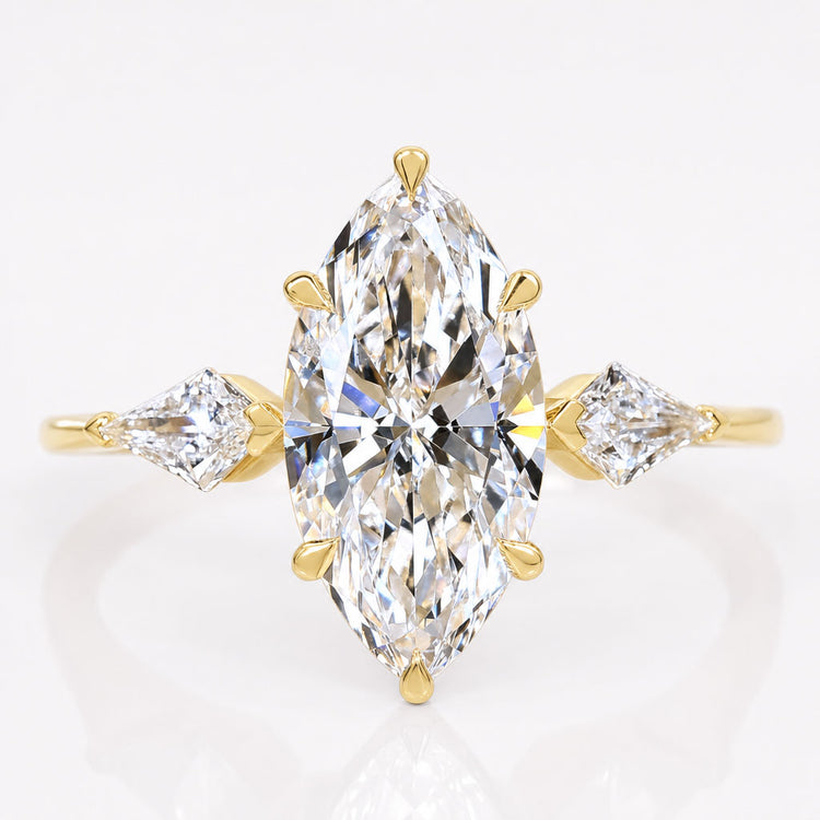 Marquise Cut with Side Kite Cut Lab-Grown Diamond Ring 1 - 3 CT