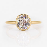 Cushion Old Mine Cut Lab-Grown Diamond Bezel Set 1.8 CT Ring