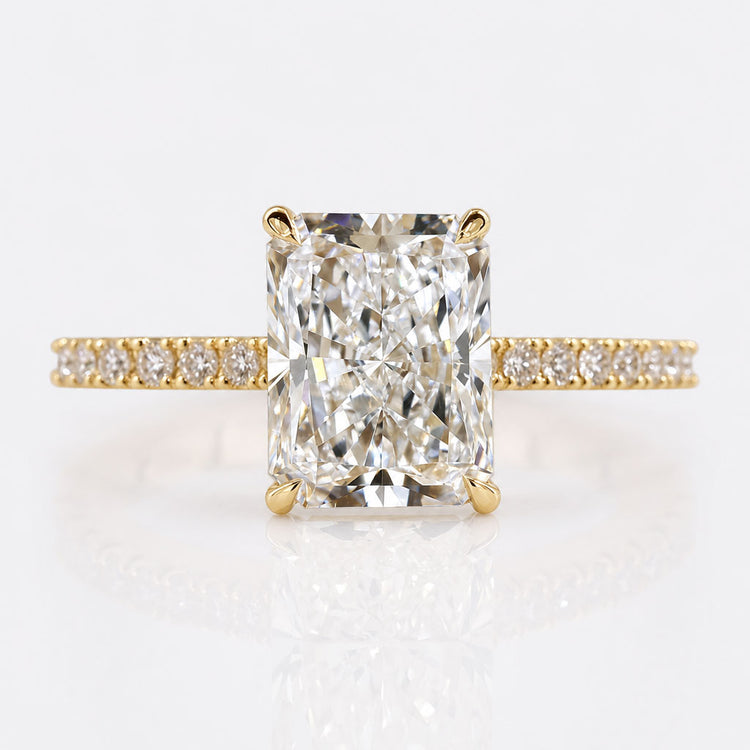 Radiant Cut Lab-Grown Diamond Hidden Halo Ring 1-3 CT