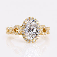 Oval Lab-Grown Diamond Halo Twisted Pavé Ring 1 – 2 CT