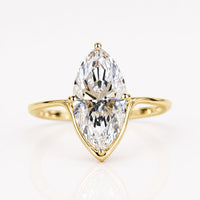 Marquise Cut Lab-Grown Diamond Half Bezel Solitaire Ring 1 - 3 CT