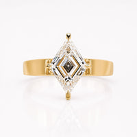 Lozenge Cut Lab-Grown Diamond Solitaire Ring 1 - 2 CT