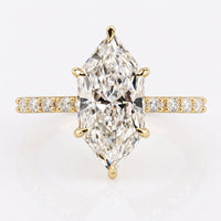 Dutch Marquise Lab-Grown Diamond Hidden Halo Pavé Band Ring 1–4 CT