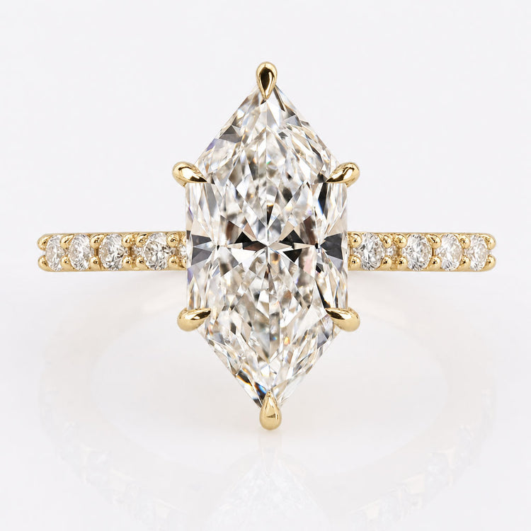 Dutch Marquise Lab-Grown Diamond Hidden Halo Pavé Band Ring 1–4 CT