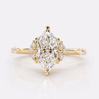Dutch Marquise Cut Lab-Grown Diamond Vintage Style Ring 1 - 3 CT