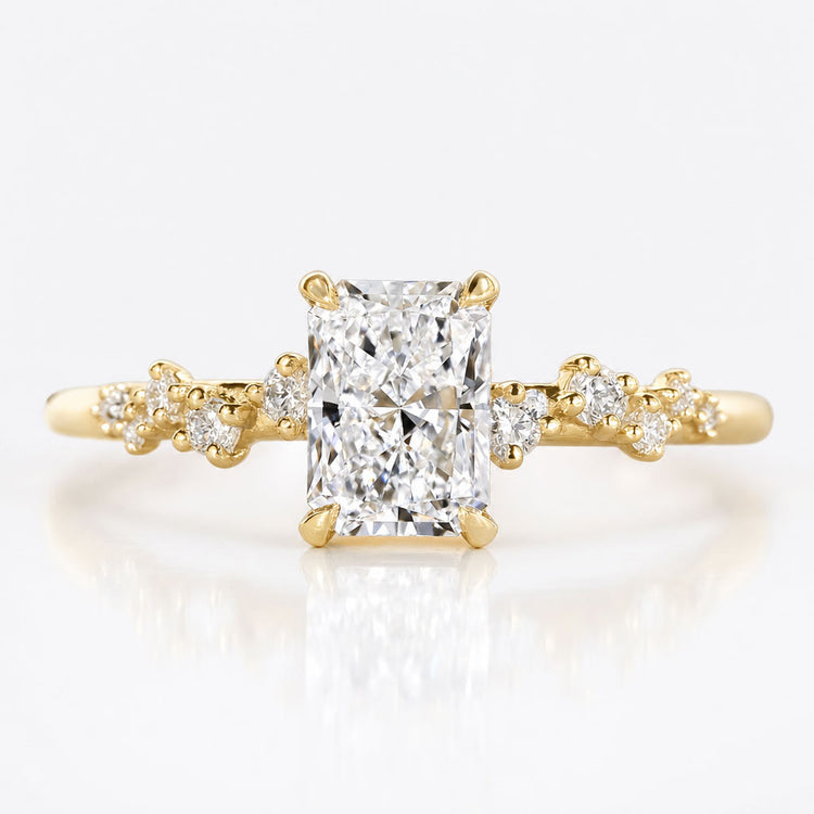 Radiant Lab-Grown Diamond Hidden Halo Zigzag Pavé Ring 1 – 4 CT