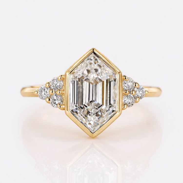 Hexagon Lab-Grown Diamond Bezel Set Seven Stone Ring 1 – 2 CT