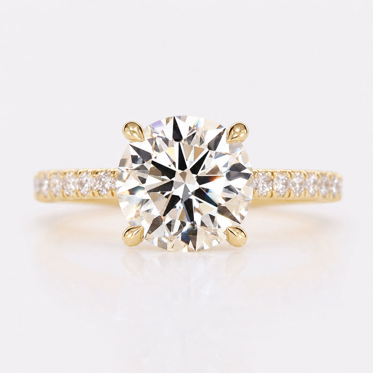 Round Lab-Grown Diamond Pavé Ring 0.8 – 3 CT